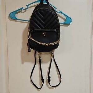 Victoria's Secret Black Backpack with Gold Accents
